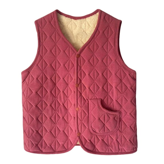 APEXFWDT Women's Button Down Fleece Vest, Plus Size Microfleece Soft Sleeveless Basic Vest Windproof Warm Vest with Pocket