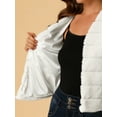 thumbnail image 6 of INSPIRE CHIC Women's Long Sleeve Solid Color Collarless Shaggy Soft Faux Fur Coat M White, 6 of 8