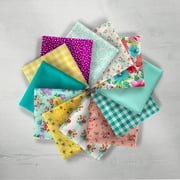 The Pioneer Woman 21" x 18" Cotton 12 Piece Vintage Floral Fat Quarter Bundle Fabric, Multicolor