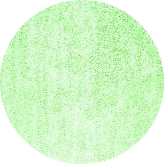 Ahgly Company Indoor Round Solid Green Modern Area Rugs, 8' Round
