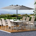 thumbnail image 1 of 13 ft double-sided rectangle patio market umbrella - heavy duty, waterproof y windproof, perfect para poolside, lawn y backyard, in gray, 1 of 5