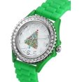thumbnail image 5 of Blekon Christmas Tree Women Watch Crystals Studded Alloy Case Silicone Strap White Dial Santa Claus Analog Watches, 5 of 7