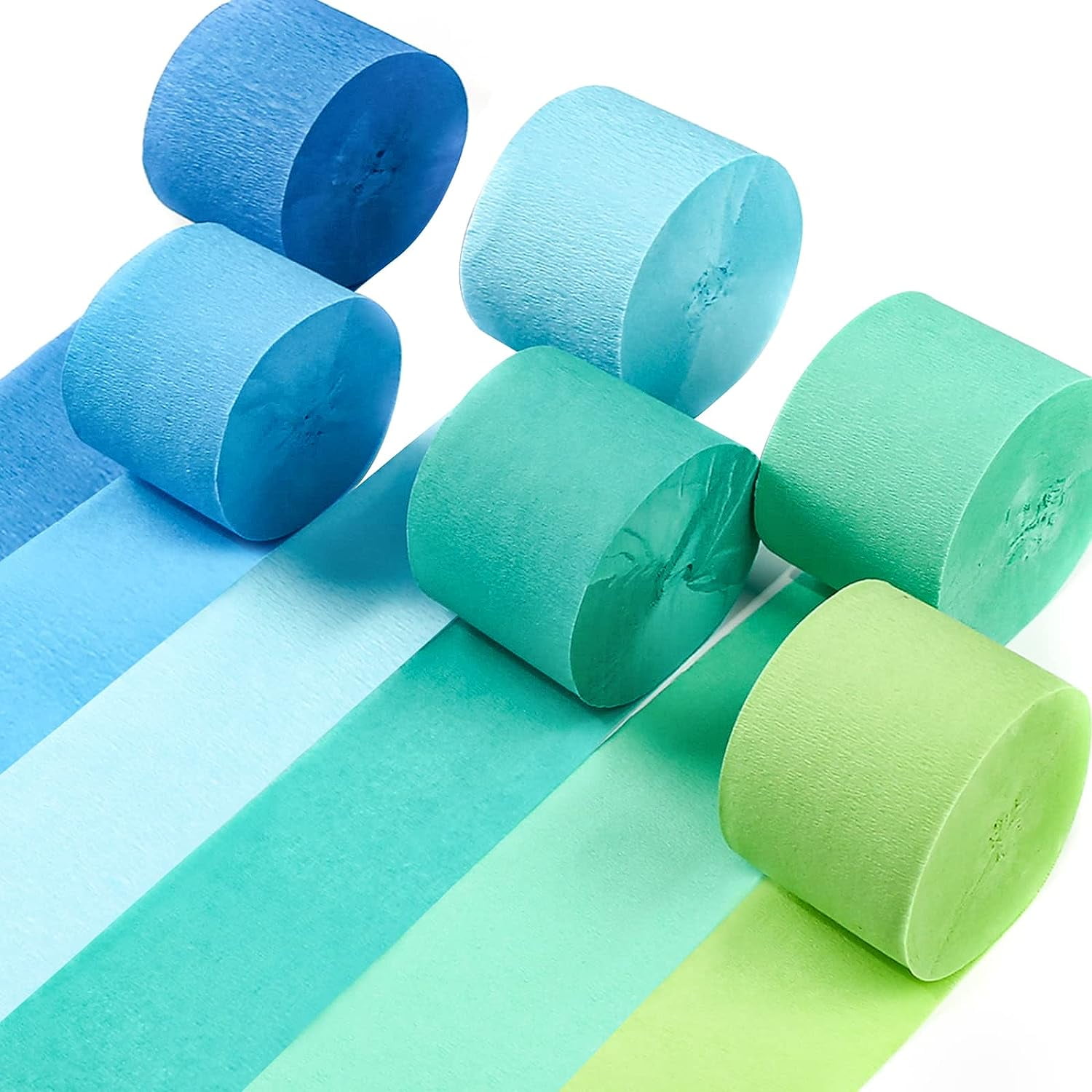 Holzlrgus Crepe Paper Streamers 6 Rolls 492ft, Pack of Blue, Pastel