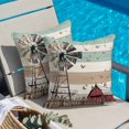 thumbnail image 5 of Windmill Farmhouse Pillow Covers 24x24 Inch, Vintage Teal Brown Wooden Butterfly Linen Pillowcase with Invisible Zipper, Decorative Throw Pillow Covers Cushion Case for Couch Sofa Bed Living Room, 5 of 9