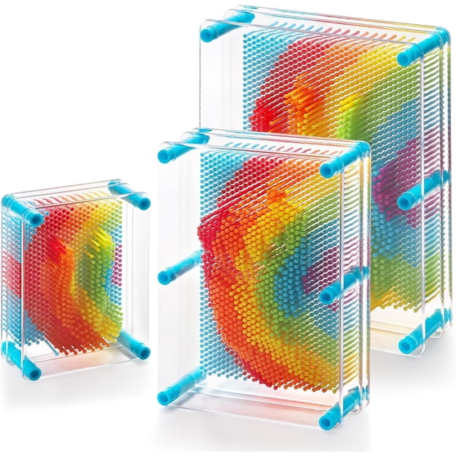 Pin Art Toy Hacaroa 3D con arcoíris de plástico para niños autistas, paquete de 3