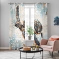 thumbnail image 5 of Sea Turtle Coastal Kitchen Curtains 96 Inch Length, Nautical Summer Beach Starfish Grommet Top Bedroom Living Room Curtains, Light Filtering Cafe Curtain Drapes 2 Panels Set 104''x96'', 5 of 9