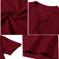 thumbnail image 7 of Hearthz Mens Henley Shirts 3 Button Mens Short Sleeves Shirts Basic Breathable Moisture Wicking Men's Athletic Shirts & Tees Wine S, 7 of 7