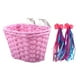 thumbnail image 2 of Cesta para bicicleta, cesta para bicicleta desmontable con 2 cintas, cesta para manillar frontal, decoración frontal para picnic, compras, camping, Cesta rosa, 2 of 9