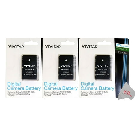 Vivitar EN-EL20a Replacement Battery for Nikon Coolpix P1000 P950 J1 1 AW1 1 V3 - 2 Units
