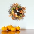 thumbnail image 2 of 24" Autumn Harvest Artificial Fall Leaves Berries Pinecones & Sunflowers Wreath - Unlit, 2 of 5