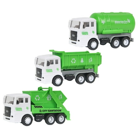 Plastic Baby Car Toy for Kids Playing Green 3pcs Sprinkler Cleaning Car