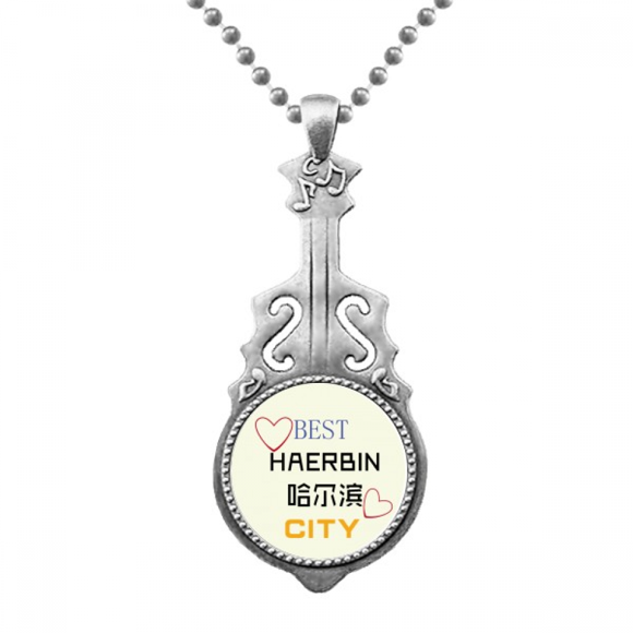 Chine Ville de Glace Icône Art Déco Mode Pendentif Bijoux Musique Couple Guitare Hangtag