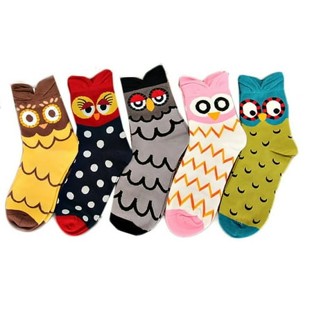

Frcolor 5 Pairs of Comfortable Girl s Owl Pattern Cotton Socks