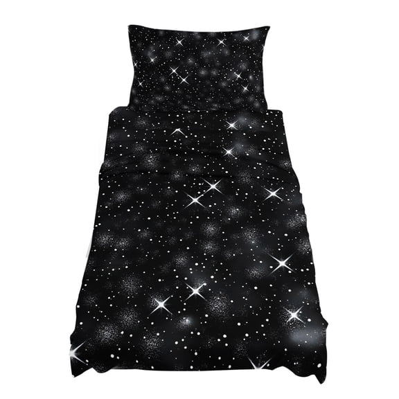 Twin Size Starry Sky Sheet Sets Stars White Dots Black Background Night Soft Breathable Microfiber Bed Sheets Deep Pockets 4 Piece Bed Sheets Set, 1 Fitted Sheet, 1 Flat Sheet & 1 Pillowcases