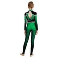 thumbnail image 3 of iiniim Girls Kids Sparkly Color Block Gradient Long Sleeve Figure Skating Gymnastics Leotard Full Body Jumpsuit Bodysuit Green 16, 3 of 7