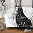 thumbnail image 3 of Piano Music Notes Soft Throw Blanket All Season Microplush Thick Warm Blankets Tufted Fuzzy Flannel Throws Blanket for Bed Sofa Couch 60"x50", 3 of 6