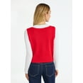 thumbnail image 3 of No Boundaries V-Neck Button Front Christmas Vest, Women’s, 3 of 5