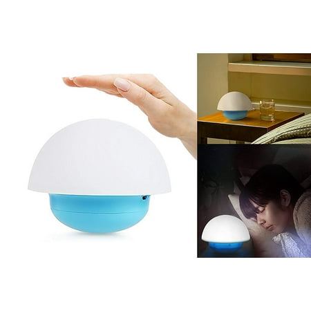 

LED Night Light Soft Glow Activates By Touch led Bulbs Usb Charger Included Color Changing Tumbler Mushroom Design Great For Nursury Kids Room Or Adult Night Light Reading Lamp Blue Base