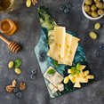 thumbnail image 5 of Landscape Cutting Board, Mountain Lake in Northern Germany Frozen Peaks Water Winter Season Life, Decorative Tempered Glass Cutting and Serving Board, Wine Bottle Shape, Green White, by Ambesonne, 5 of 5