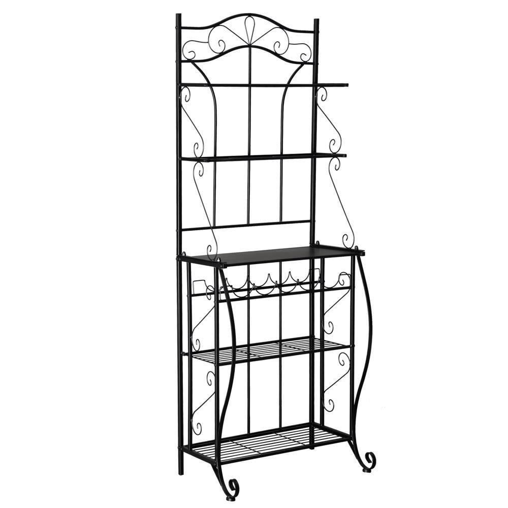SalonMore 5Tier Metal Kitchen Storage Shelving Baker's Rack,Black