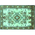 thumbnail image 1 of Ahgly Company Indoor Rectangle Medallion Turquoise Blue Traditional Area Rugs, 8' x 12', 1 of 4