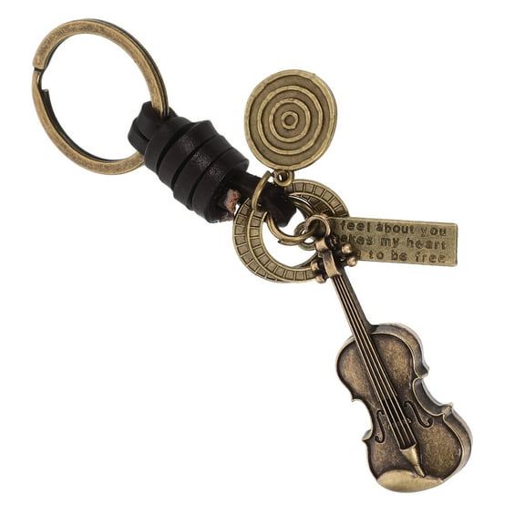 GOOHOCHY Golden Vintage Design Violin Keychain Zinc Alloy Keyring 1Pcs 4.4X1.2X0.6In