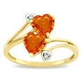 thumbnail image 2 of Star K � 6mm Simulated Orange Mexican Fire Opal Two Double Hearts Bypass Promise Ring, 2 of 9