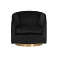 thumbnail image 3 of Maklaine 19" Modern Fabric Barrel Back Swivel Lounge Chair in Black, 3 of 8