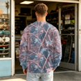 thumbnail image 5 of Men's Camouflage Sweatshirt Loose Fit Crewneck Long Sleeve Pullover Top Casual Graphic Print Hoodie Streetwear Fashion Oversized Jumper Sweater Winter Fall Clothing, 5 of 5