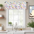 thumbnail image 2 of Rainbow Kitchen Curtain Valances for Windows Farmhouse Short Curtains, Colorful Boho Tainted Pattern Polka Dot Modern Rod Pocket Valance Curtain for Bedroom Cafe Living Room, 2 of 8
