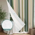 thumbnail image 4 of Xipuska Green Brown Striped Shower Curtain - Water Repellent Fabric Shower Curtains Washable, Modern Stripes Art Farmhouse Decorative Polyester Cloth Bathroom Curtains Modern Bath Decor 36"x72", 4 of 6