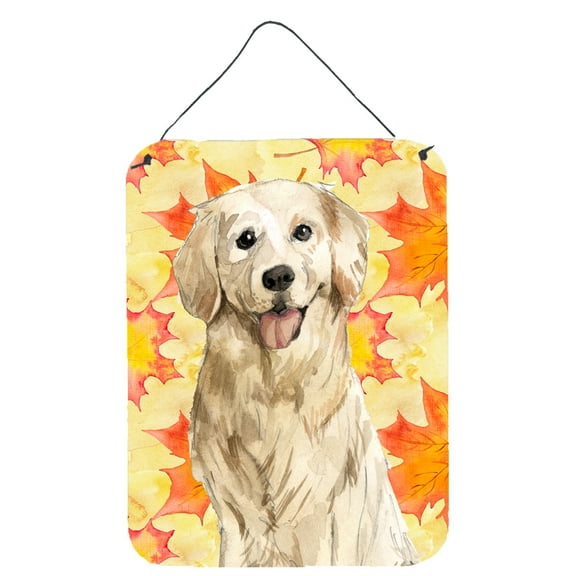 Fall Leaves Golden Retriever Wall or Door Hanging Prints