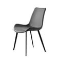 thumbnail image 3 of Set of Two Gray And Black Upholstered Faux Leather Dining Side Chairs, 3 of 5