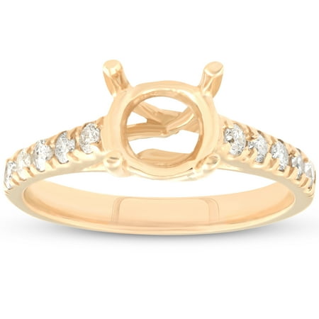 Diamond Palladium Engagement Setting - Diamond Semi Mount Engagement Setting Mounting 14K Ring
