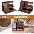 thumbnail image 6 of MY Wood Phone Docking Station for Men - Desk or Nightstand Organizer - Birthday Gifts for Husband, Dad - Anniversary Idea from Wife - Key Holder, Stand Wallet, Watch & Essentials (Bourbon Brow, 6 of 9