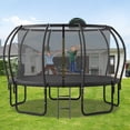 thumbnail image 7 of Trampoline Outdoor, 12 FT Trampoline with Enclosure Net and Ladder, Built-in 5 W-Shaped Legs and Basketball Board, Recreational Trampolines Family Jumping Workout, Outdoor Trampoline for Kids, Adults, 7 of 7