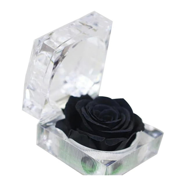 Romantic Ring Box Handmade Plastic Nice-looking Forever Rose Jewelry Box For Anniversary Jikaix - Jxlgv