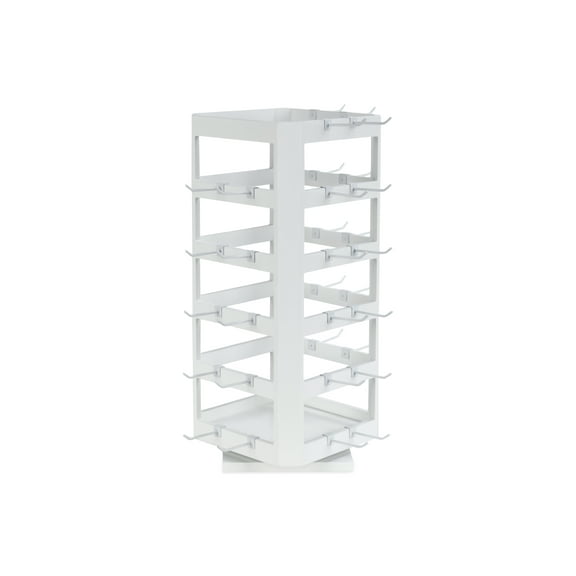 Tripar Square Wood Jewelry Spinner with Hooks, White