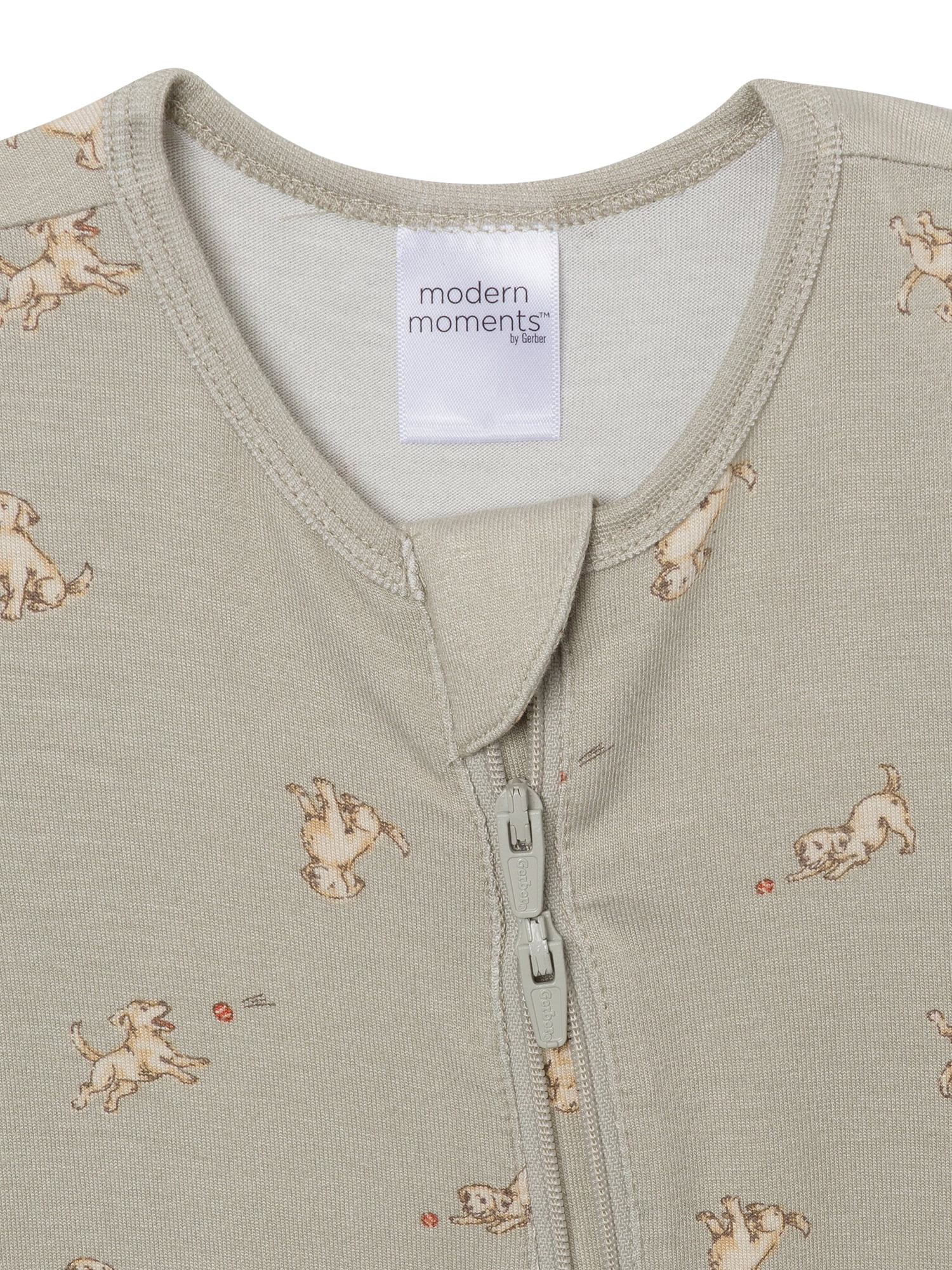 Modern Moments by Gerber Neutral Two-Way Zip Viscose Sleep ´N Play Footed Pajama , Sizes Newborn - 6/9 Months