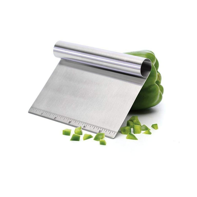 ALLTOP Dough Bench Scraper/Cutter/Chopper Stainless Steel Blade with Herb  Stripper,Multipurpose Kitchen Pastry Tool with Scale Ruler - Leaf Remover 