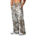 thumbnail image 6 of LTTVQM Mens Loose Fit Camo Trousers Active Realtree Leaf Camo Multi Utility Side Pockets Elastic Waistband Summer Beach Daily Full Length Trousers Light Gray XL, 6 of 7