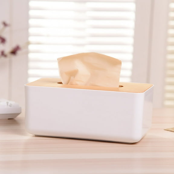 Removable Facial Tissue Box, Decorative Tissue Box Holder, Car Desk Bathroom Napkin Organizer Dispenser,Wooden Cover Toilet Paper Box,Office Gift Crafts Organizer