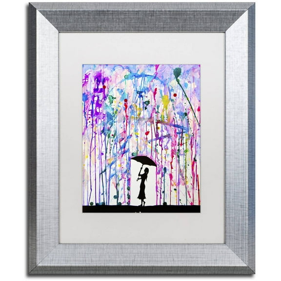 Trademark Fine Art 'Deluge' Canvas Art by Marc Allante, White Matte, Silver Frame