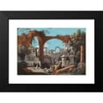 thumbnail image 2 of Marco Ricci 24x18 Black Modern Framed Museum Art Print Titled - A Capriccio of Roman Ruins (1727-1729), 2 of 5