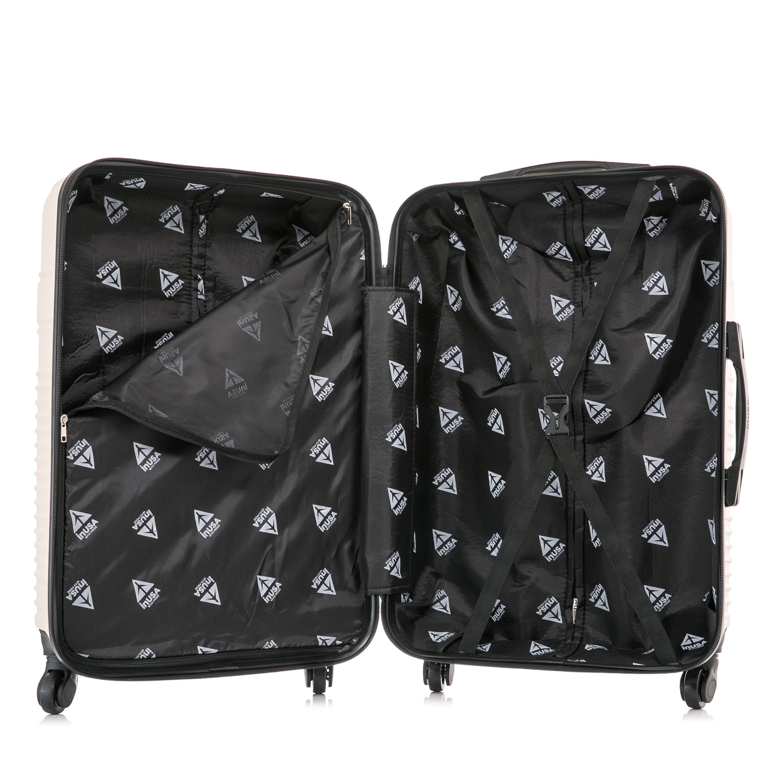 InUSA Resilience 24" Hardside Lightweight Luggage with Spinner Wheels, Handle, and Trolley, Sand
