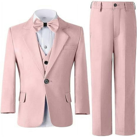 Wehilion Boys Tuxedo Suit Three Piece Kids Tuxedo Suit for Boys Formal Suit Jacket Blazer Pants Vest Set