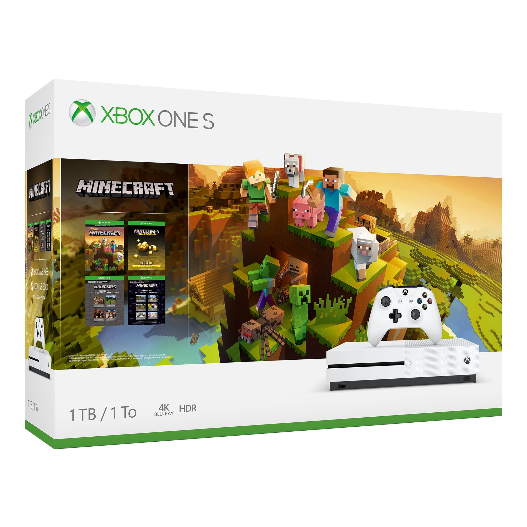 rester Ufrugtbar kantsten Microsoft Xbox One S 1TB Minecraft Creators Bundle, White, 234-00655 -  Walmart.com