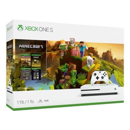 Microsoft Xbox One S 1TB Minecraft Creators Bundle, White, (Best Xbox One X Monitor)