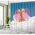 thumbnail image 5 of Ambesonne Animal Shower Curtain, Romantic Giraffes Cloud, 69"Wx84"L, Multicolor, 5 of 5