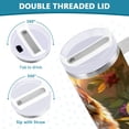 thumbnail image 5 of DIXRUYEE Steel Water Bottles Tumbler Creative Radiant Feline in Bloom Pattern 40oz/30oz, 5 of 9